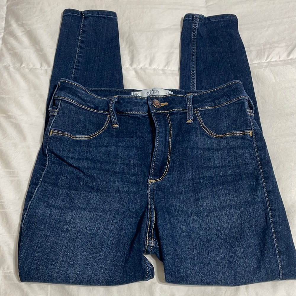 Hollister Women's High Rise Jeans - Dark Blue